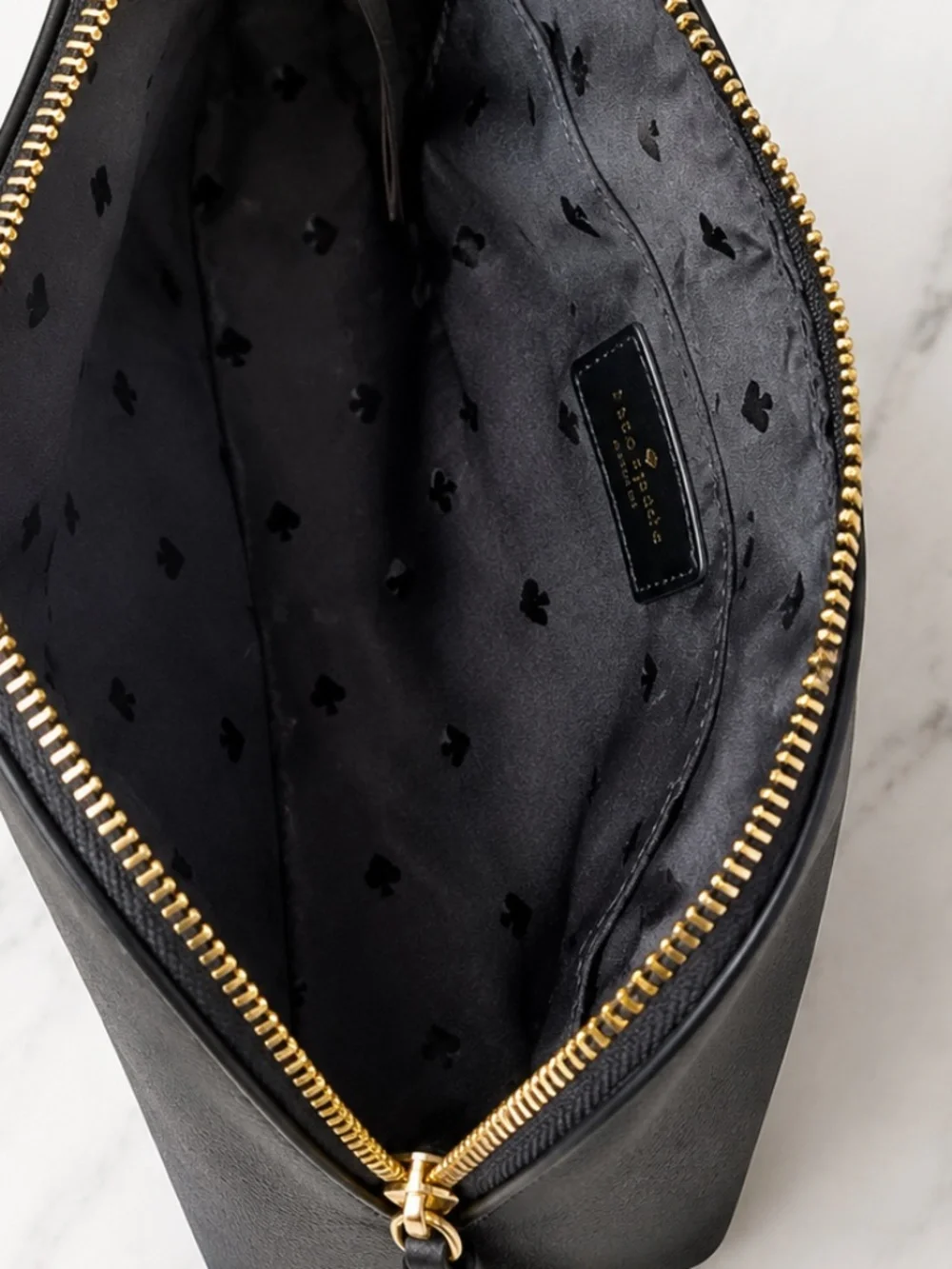 NWOT Kate Spade Peggy Dome Crossbody Black Pebbled Leather Gold Hardware